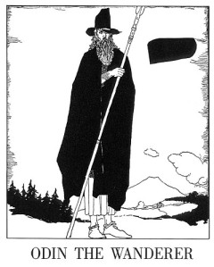 "Odin the Wanderer" from The Children of Odin by Padraic Colum and Willy Pogany. Courtesy of Wikimedia Commons.