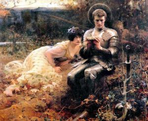 "Sir Percival with the Grail Cup" by Arthur Hacker